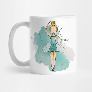 Cute ballerina girl with blue tutu Mug